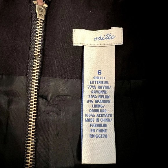 Odille Black Pleated Rayon Blend A-Line Mini Skirt w/ Pockets Size 6 - Picture 3 of 5